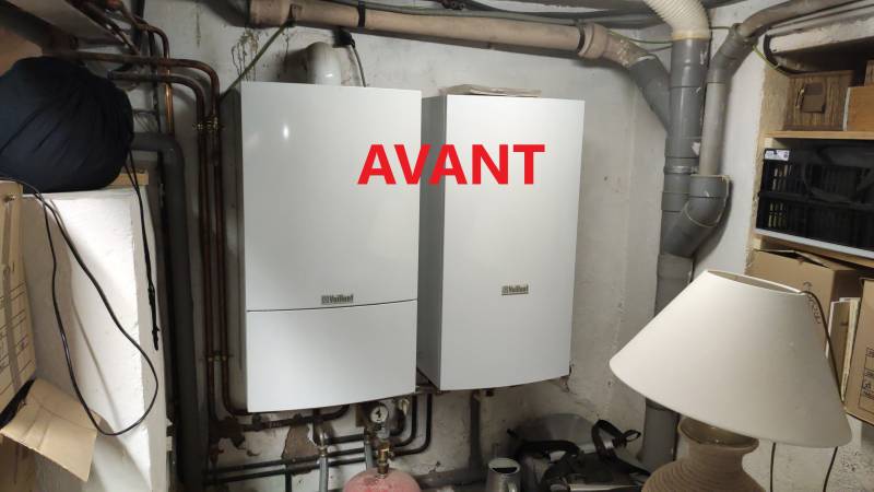 Installation d'une chaudière Frisquet gaz à condensation Hydroconfort 20Kw avec ballon 80L à GENAY